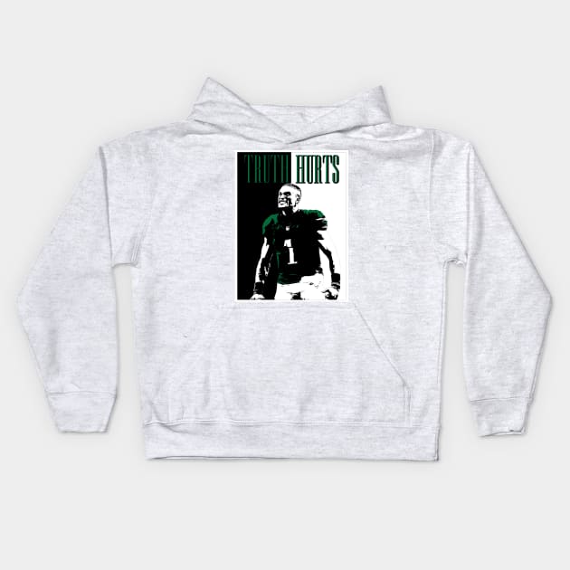 Jalen Hurts Kelly Green Kids Hoodie by DrawnStyle